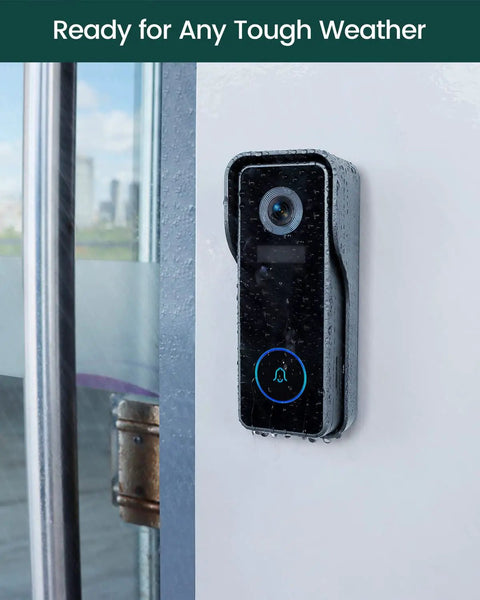 Wireless Video Doorbell Camera With Chime 2K HD Video Night Vision Two Way Audio Human Detection IP65 Weatherproof No Fuss Setup Quick Install In Minutes Cloud Edge App Compatible