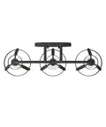 Front view of Wicker Park 3-Light Vanity Light Fixture in Weathered Pewter with Old Satin Brass Accents, 24.25 inches wide