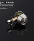 Two Keyed Alike Single Cylinder Deadbolts Door Locks In Satin Nickel 2 Pack With Exterior Keyed Entry And Interior Thumb Turn