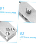 Close-up of Beefy Heavy Duty 360 Degree Rotation Stainless Steel Concealed Door Pivot Hinge For Cabinets And Bookcases Hidden Door Hardware, showing mounting holes and pivot mechanism.