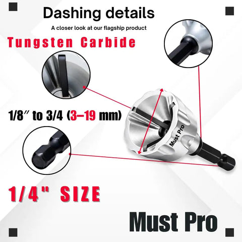 All Thread Repair Bit For Drill And Chamfering Deburring External Chamfer Tool, Thread Cleaner For 3 To 19 mm Bolts