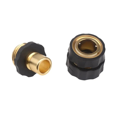 Set Of 6 Aluminum Garden Hose Quick Connectors With Male And Female Couplers, 3/4 Inch US Thread, No Leaks, Easy On Off, Rubber Grips