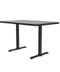 30 By 60 Inch Rectangular Cafe And Break Room Table With Gray Granite Top And Black T Bases Sturdy Steel Columns Nylon Leveling Guides For Easy Setup Durable High Pressure Laminate Made In USA