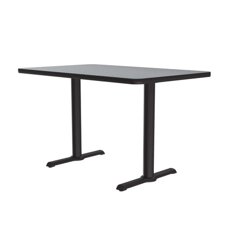 30 By 60 Inch Rectangular Cafe And Break Room Table With Gray Granite Top And Black T Bases Sturdy Steel Columns Nylon Leveling Guides For Easy Setup Durable High Pressure Laminate Made In USA