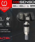 MX Sensor 2in1 Dual Frequency Tire Pressure Sensor 315MHz 433MHz Pack Of 20 With 100% Sensor ID Cloning, Relearn-Free Replacement For TPMS, Plug-And-Play Install, 315/433MHz TPMS sensor with metal valve stem