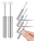 Soft Close Dampers For Trash Can Lids, Heavy-Duty 55-59N Hydraulic Quiet Closer Mechanism in chrome finish, shown in multiple angles