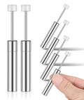 Six Pack Hydraulic Soft Close Dampers For Trash Cans 3.34 Inch displayed with silver finish and smooth action for easy installation.