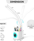 Dimensions of Upgraded 10W USB Desk Lamp With Clock Pen Holder Timer And Ambient Color Night Light for kids and home office