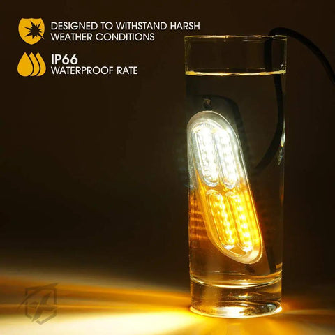 Beef Up Your Ride Ultra Thin Surface Mount Strobe Lights Kit submerged in water showing IP66 waterproof feature