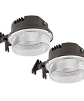 Two Pack Ultra Bright LED Barn Lights 50W Outdoor Security Flood Lamps With Dusk To Dawn Photocell 6500 Lumens IP65