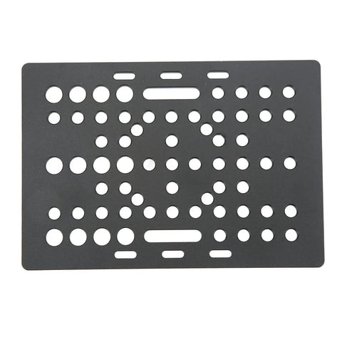 Aluminum Gantry Plate For CNC Mills And 3D Printers, black anodized with multiple holes for mounting; high rigidity and durability.