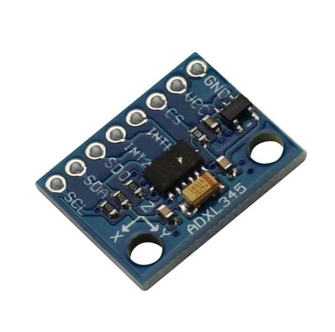 Two Pack ADXL345 Digital 3 Axis Accelerometer Tilt Module With I2C And SPI Ultra Low Power For Arduino Makers 3 5 Volt Compact 20 By 15 Millimeter Pin Headers Included Gravity Sensor, blue PCB