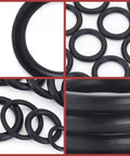 Close-up of 300 Pcs Car O Ring Kit With 18 Size Assortment, Dustproof Oil Proof Rubber Seals shown in assorted sizes.