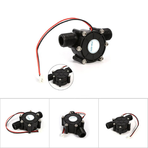 Micro Hydro Generator Portable Water Turbine For 5V To 80V Charging Off Grid Power for camping displayed in multiple views.
