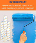 Pro Grade 14 Inch Microfiber Paint Roller Covers Bulk Pack Of 48 With One Half Inch Nap For Smooth Wall And Ceiling Finishes in use painting