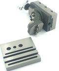 Beefy Cast Iron Mini Vertical Milling Slide With Two Inch Steel Vise And Swivel Base For 7 X 14 Mini Lathe Machine Quick Cross Slide Swap Plug And Play Setup, featuring steel vise and base.