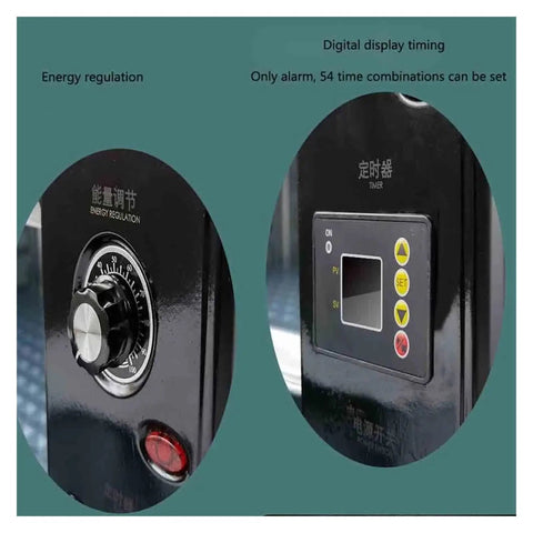 Top Shelf 4000W UV Curing Lamp With Cold Light Source control panel with energy regulation and digital timer display.