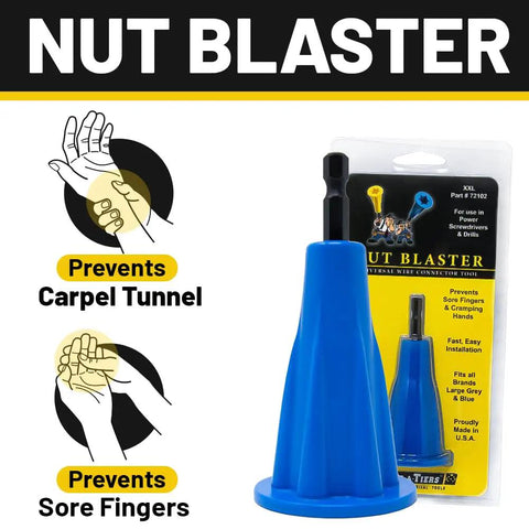 XXL Nut Blaster Drill Attachment For Universal Wire Nut Twister And Wire Nut Driver With One Quarter Inch Hex Shank Fits All Brands