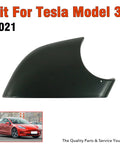 Top Notch Right Side Rearview Mirror Lower Cover Cap For Tesla Model 3 2017 Through 2022 clean black plastic replacement part.