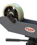 Heavy Duty Pipe Support Roller Stand Making Round Pipe Welding And Fabrication No Sweat With Adjustable Height Handling Up To 992 Pounds close-up of poly roller