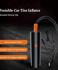 Top Notch Portable Tire Inflator With Quick Read Digital Gauge And Compact 12V Auto Pump For GMC Hummer EV 2022 Through 2025 with orange nozzle.
