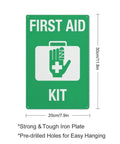 Emergency Medical Supplies Sign For Office, Shop, Or Home Use Rugged 8x12 Inch Aluminum Warning Plate with first aid kit symbol