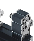Detail of the 60W Mini Metal Lathe Machine High Speed 12k Rpm Precision Turning Tool close-up of the metal component.