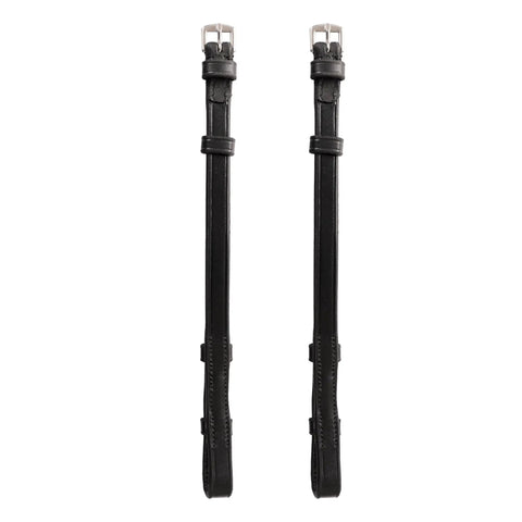 Replacement Cheek Pieces For English Horse Bridle Drop-In Hook Fastening 5/8 Inch 16mm Matching Stitching Durable Vegetable Tanned Leather Black