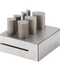 Drop Shaped Punch Die Disc Cutter Set For Jewelry Making And Crafting, showing 45 steel dies on a metal base, seven sizes visible