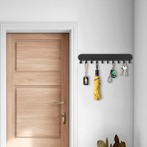 Two Pack Wall Key Holder With Ten Hooks Each No Drill Self Adhesive Key Rack For Living Room Kitchen Bathroom And Garage