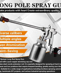 Extended Long Pole Spray Gun With One Liter Paint Cup And 100Cm Rod Delivers Sweet Auto And Furniture Finishing Heavy Duty Brass Nozzles For Non Stop Projects Everyone Swears By, featuring a stainless steel cup and long extension.