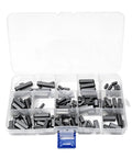 Heavy Duty 160 Piece Woodruff Assortment Set 16 Sizes 3mm 4mm 5mm 6mm Carbon Steel Round Ended Shaft Keys Industrial Mechanical Assembly Car Parts Hardware Grade Stock Garage Shop Use Now in organizer case