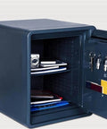 Epic Waterproof and Fireproof In-Wall Safe with Killer Mechanical Code Lock for Rock-Solid Home and Office Protection, open view with shelves.