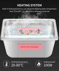Heavy Duty Heated Ultrasonic Cleaner With Fast Adjustments And Durable 304 Stainless Steel Tank For Sparkling Jewelry Dental Tools Circuit Boards And Hardware Shop Gear Solid Workhorse Setup with heating water.