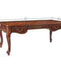 Heavy Duty Cherry Oak Finish Executive Desk Legs with carved details, 72" long, 31.5" high, premium wood for office setup.