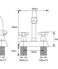 Diagram of Oil Rubbed Bronze Bathroom Faucet With 2 Handles 4 Inch Centerset Vanity Sink Faucet Stainless Steel Farmhouse Deck Mount