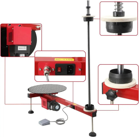 Semi Automatic Electric Stretch Film Dispenser For Pallet Wrapping With Heavy Duty Build, 25W Motor, 30 RPM, 110V, close-up details