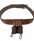 Go-To Must-Have Leather Tool Organizer Belt Pouch Bull Pin Holster Wrench Hammer Holder with Riveted Leather Sleeves and Tunnel Loop