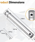 Heavy Duty Stainless Steel Trailer Hitch Pin Set For 2 Inch And 2.5 Inch Receivers With Clip, Replacement Pins, Pack Of 6