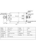 Technical diagram of 5.5kW CNC Spindle Motor Water Cooled 220V 380V ER25 Chuck With Z Axis 125x298mm with specifications.