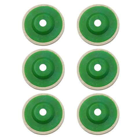 Get Your Gear Ready With These Six Premium Wool Felt Polishing Wheel Discs Perfect For 95 Or 100 Angle Grinders And Crushing Metal Marble Or Brass Like A Boss In Workshops Without Burning Out, green wool discs set.