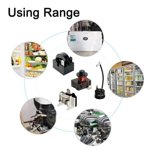 Refrigerator Thermal Overload Protector One Sixth HP 125W Replacement Part for freezers and coolers usage diagram