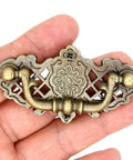 4 Pack Vintage Antique Brass Bail Pull Handles For Wooden Drawers Cabinets And Cupboards, 2.6 Inch Length, zinc alloy, held in hand