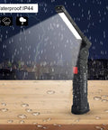 Waterproof Two Pack LED Work Lights USB Rechargeable COB Light With Magnetic Base 360 Degree Rotation for outdoor use.