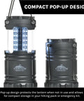 Compact pop-up design of Pop-Up LED Lantern 100 Lumen, 360 Degree Bright Light, IPX4 Water Resistant, Two-Pack For Camping And Emergencies