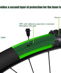 Cutaway view showing TPU fat bike tire liner insert, anti puncture protector between tube and tire for 20 24 26 inch fat tires.