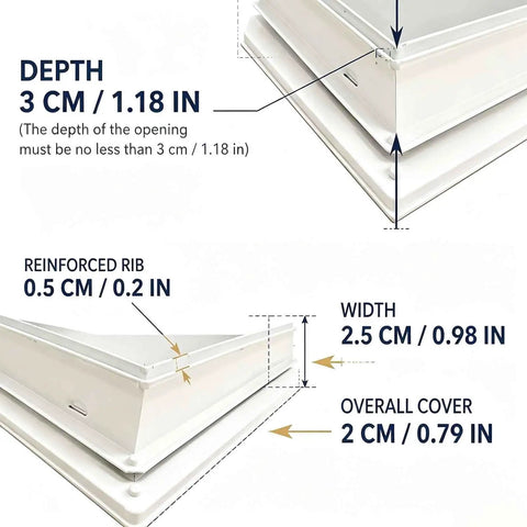 Heavy Duty Aluminum Alloy Attic Access Door With Slick Paintable White Finish And Rock Solid Twist Latch dimensions measurement diagram