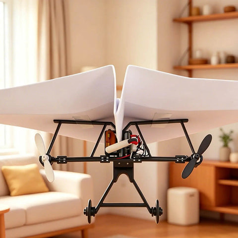 Electric Remote Control Paper Airplane Kit With Stabilizer And Dual Propellers For Awesome Lightweight Foldable Wings