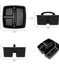 Three Compartment Cleaning Caddy for Home and Office, Multipurpose Supply Organizer With Ergonomic Handle, Lightweight Portable Black