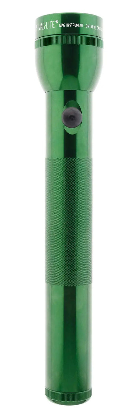 3 Cell D Battery Powered Flashlight with Adjustable Twist Focus Beam From Spot to Flood, Rugged Anodized Aluminum Body, Dark Green Finish